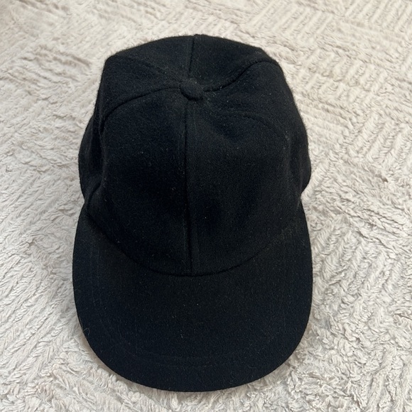 Vintage solid black wool blend baseball cap hat - Picture 2 of 16